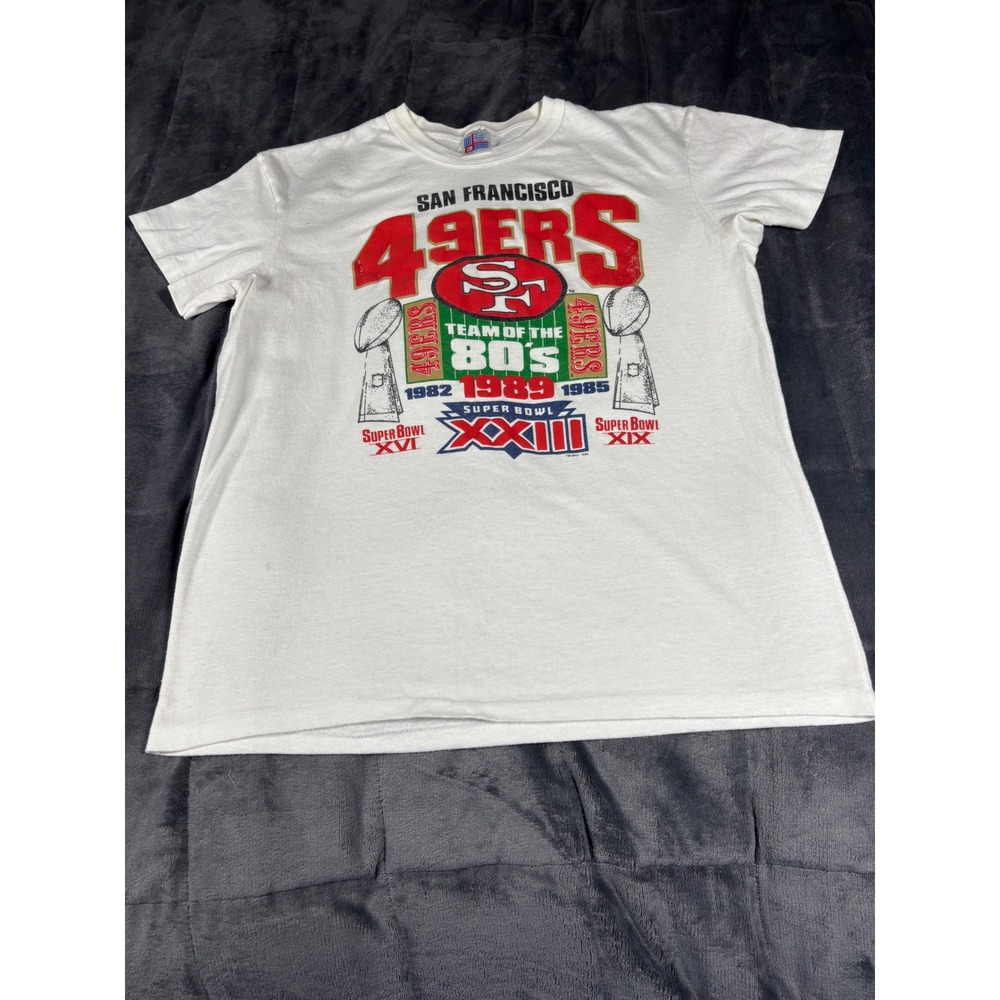 Vintage San Francisco 49ers Team of the 80s T-Shirt Garan XL White USA Made